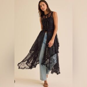 Altar'd State Black Lace Kimono Dress